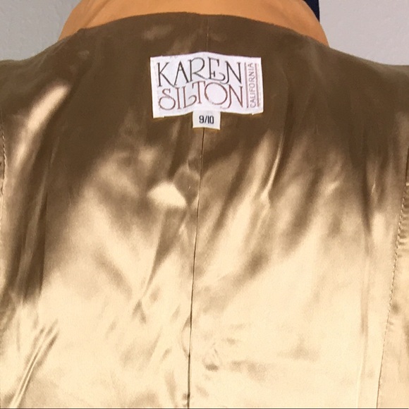 Karen Silton Dress denim leather trim Sz. 9/10 - Picture 7 of 9